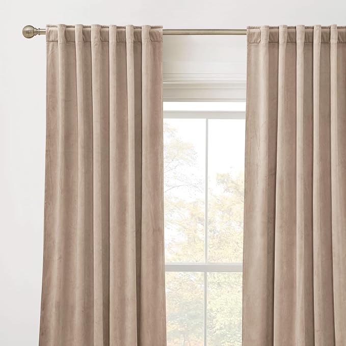 RYB HOME Velvet Curtains 102 inches Long, Extra Long High Ceiling Curtains | - Image 2