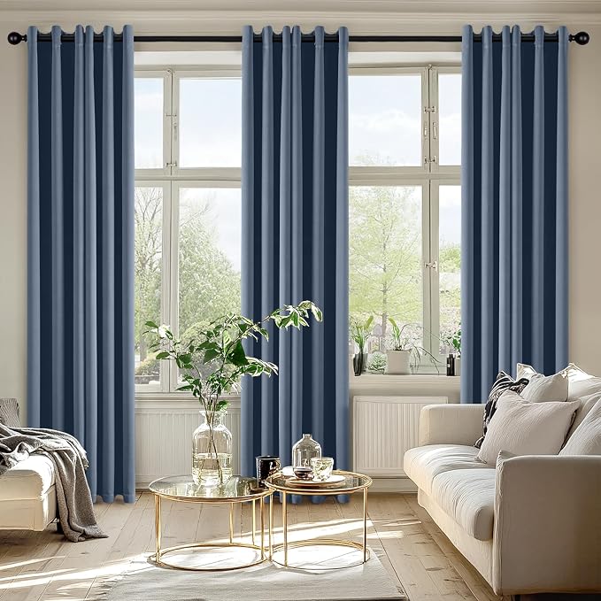 MIULEE Blackout Curtains for Bedroom 2 Panels 40 x 80 Inch Long Stone Blue | - Image 6