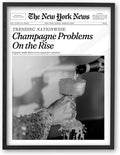 iHery 16x20in Champagne Problems on the Rise Framed Newspaper Art | Premium by iHery