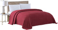 Beatrice Home Fashions Queen Channel Chenille Bedspread, Burgundy | Soft by BeatriceHomeFashions