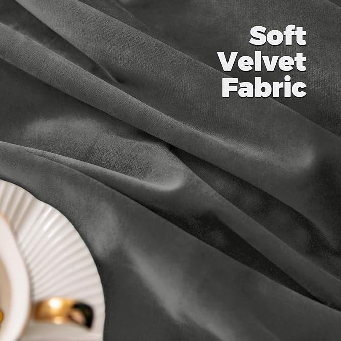 BGment Grey Velvet Curtains 108 Inches Long - Image 5