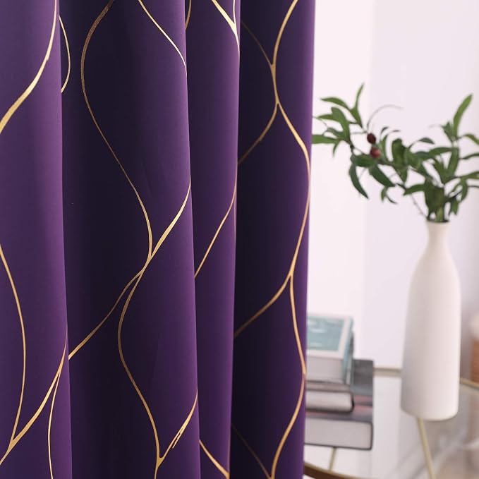 Deconovo Curtains for Living Room, Pattern Blackout Curtains 54 Inches Long | - Image 5
