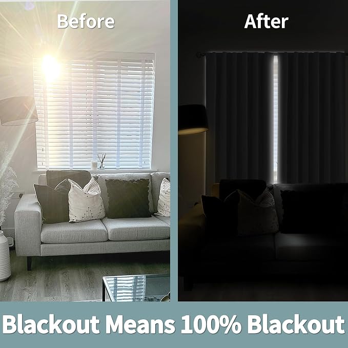 BGment Light Grey Blackout Curtains 40 Inch Length - Image 5