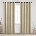 KOUFALL Beige Black Out Curtains 84 Inches Long, 72 Wide 70-80% Blackout by KOUFALL