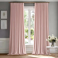 MIULEE Light Pink Velvet Pinch Pleat Blackout Curtains W52 X L90 Inches | 2 by MIULEE