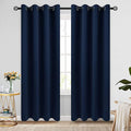 COSVIYA Grommet Blackout Room Darkening Navy Blue Curtains 84 inch Length | by COSVIYA