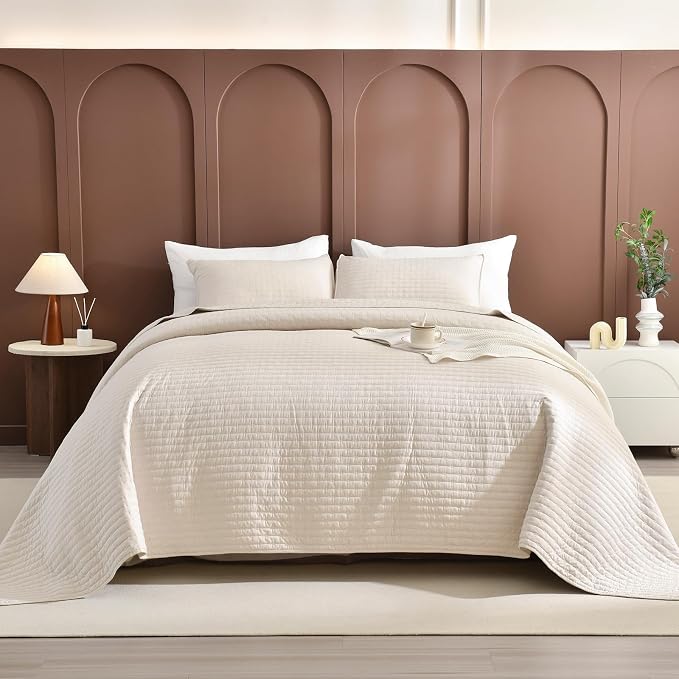 Lady Ann Oversized California King Size 120x120 Bedspread Set, Wheat Quilted - Image 8