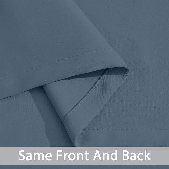 Yakamok Blackout Curtains 38x63 inch Stone Blue Thermal Drapes-Bedroom | 2 - Image 4