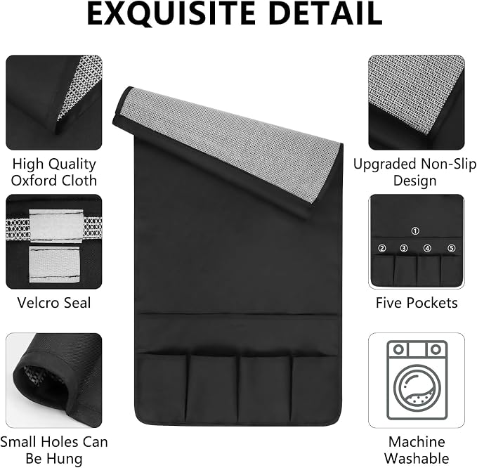 Non-slip Couch Organizer Armchair Caddy, Oxford TV Remote Control Holder - Image 5