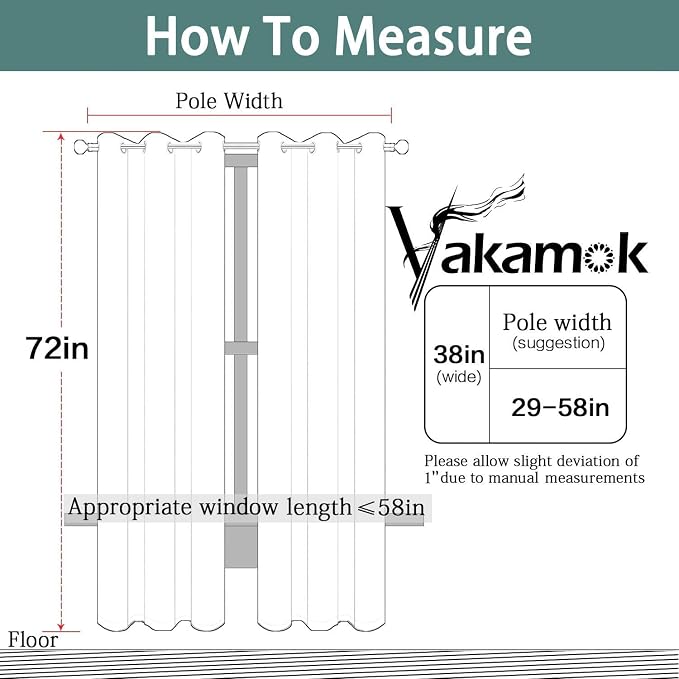 Yakamok Blackout Curtains 38x72 inch Sage Green Thermal Drapes-Bedroom | 2 - Image 7