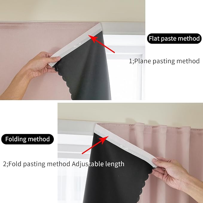 AJAZZ 100% Window Blinds Blackout Portable Blackout Curtains Adhesive Curtains - Image 4