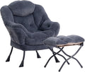 HollyHOME Lazy Chair with Foldable Ottoman, Accent Comfy Lounge Armchair and by HollyHOME