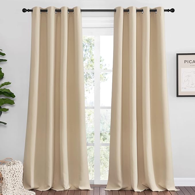NICETOWN Bedroom Blackout Curtains Panels, 1 Pair, 55 inches by 92 Inch by NICETOWN