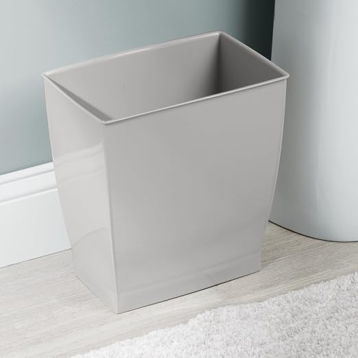 iDesign Small Plastic Bathroom Trash Can, Slim Rectangle - Image 7