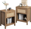 SICOTAS Night Stand Set 2 Rattan Nightstands by SICOTAS
