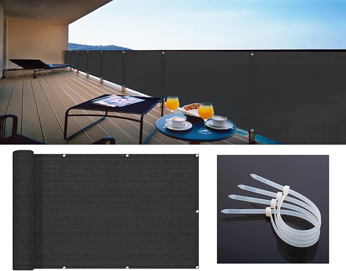 LOVE STORY 2.5' x 10' Balcony Privacy Screen Cover - Image 5