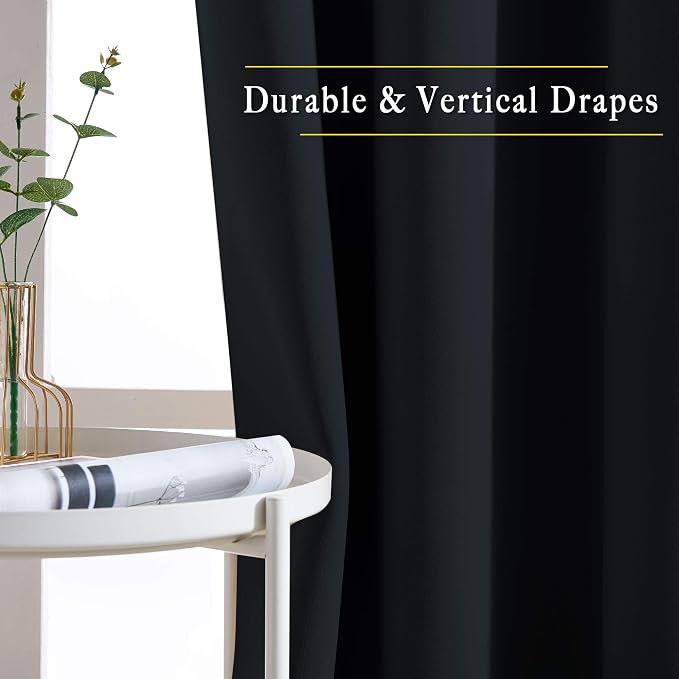 NICETOWN Black Out Bedroom Curtains 72 inches Long, Grommet Blackout Thermal - Image 3
