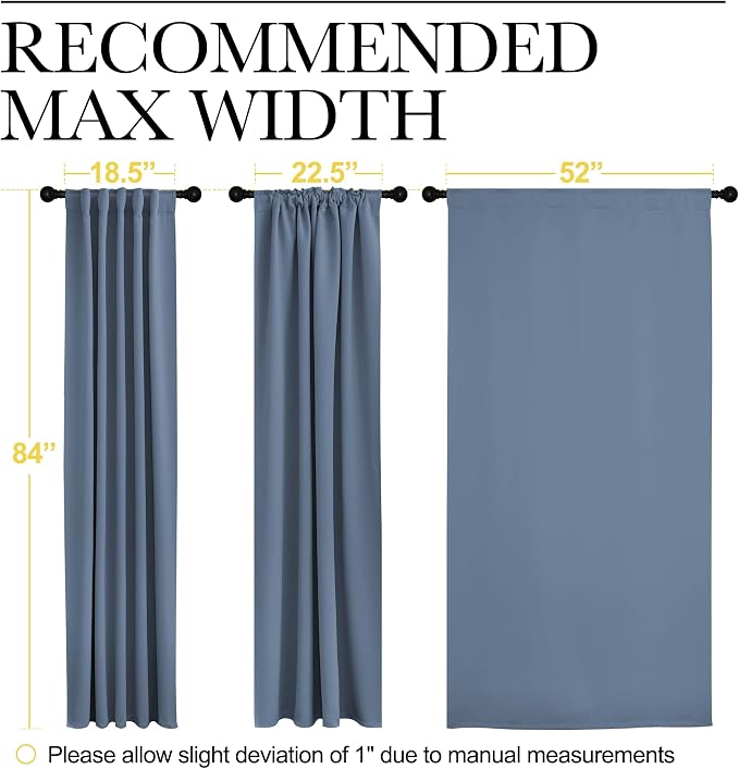 NICETOWN Living Room Blackout Curtains, Stone Blue Blackout Window Covering - Image 7