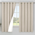 YoungsTex Oatmeal Linen 100% Blackout Curtains 63 Inch Length by YoungsTex