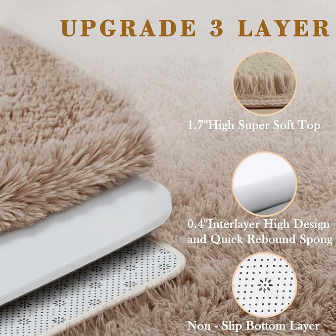 Area Rugs10x14 for Living Room, Upgrade Fuzzy Plush Carpet for Bedroom Dorm - Image 4