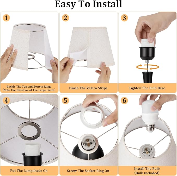 16.1" Touch Table Lamp for Nightstand, Dimmable Small Bedroom Lamp Set of 2 | - Image 7