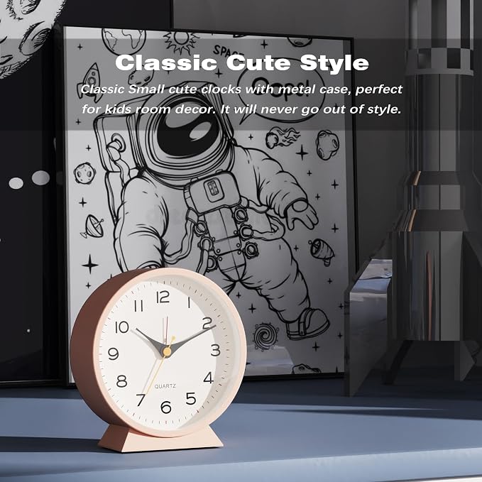 AYRELY® 4.5" Analog Alarm Clock, Small Retro Desk Clock and Table Clock | - Image 6