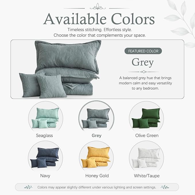 HZ & HY Oversized King Bedspreads 128x120, 5-Piece Quilt Set, Lightweight - Image 5