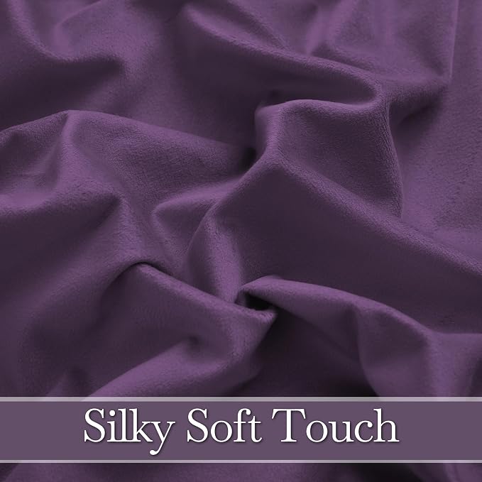 RYB HOME Velvet Curtains 102 inches Long, Extra Long High Ceiling Curtains | - Image 4