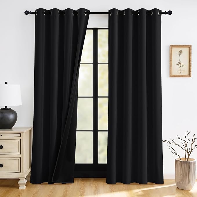 RYB HOME Blackout Room Divider Curtains，Sliding Glass Door Curtains | 100% by RYBHOME