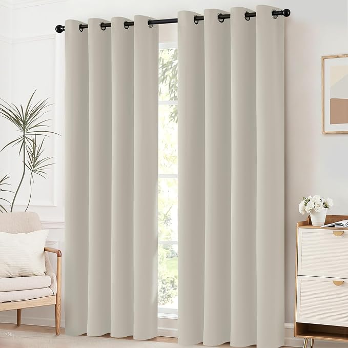 Yakamok Blackout Curtains 38x84 inch Stone Thermal Drapes-Bedroom | 2 panels - Image 3