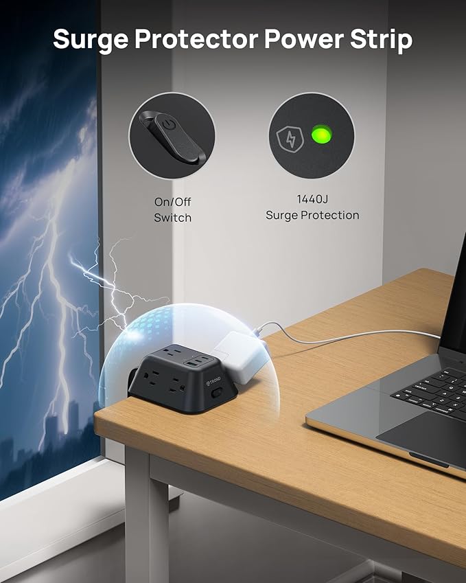 TROND Desk Clamp Power Strip, Surge Protector - Image 6