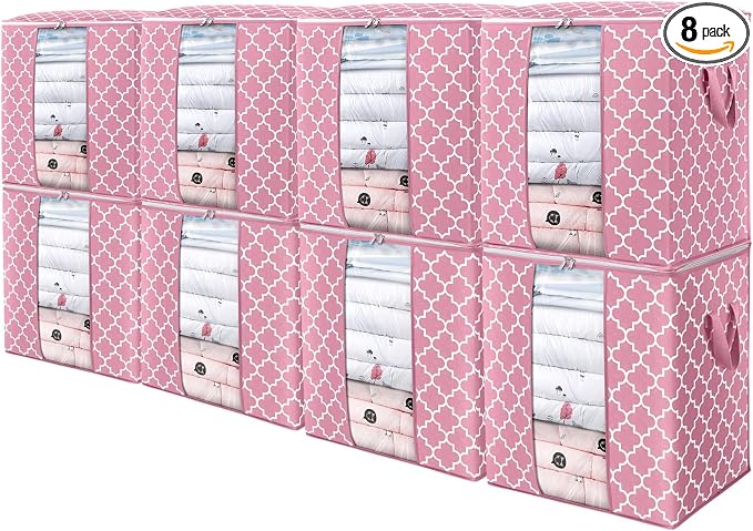 Storage Bags 8 Pack 100L Clothes Organization and Storage Containers | Large by WiseLife