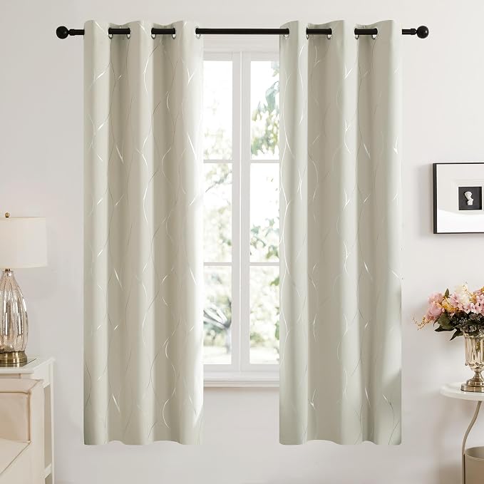Deconovo Curtains for Living Room, Pattern Blackout Curtains 72 Inches Long | - Image 2