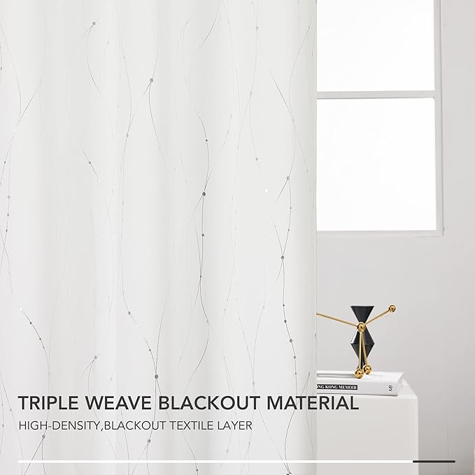 Deconovo White Curtains, Room Darkening Curtain, Thermal Insulated Noise - Image 6