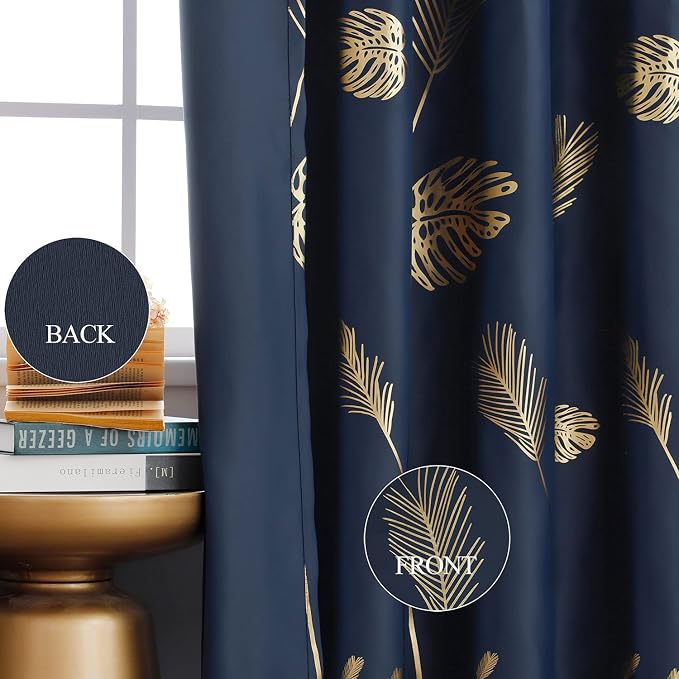 Navy Blue Sliding Door Curtain 100 X 84 Inch, Grommet Extra Wide Window Curtain - Image 5