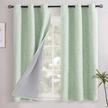 YoungsTex Light Sage Green Linen Blackout Curtains 48 inch Length by YoungsTex
