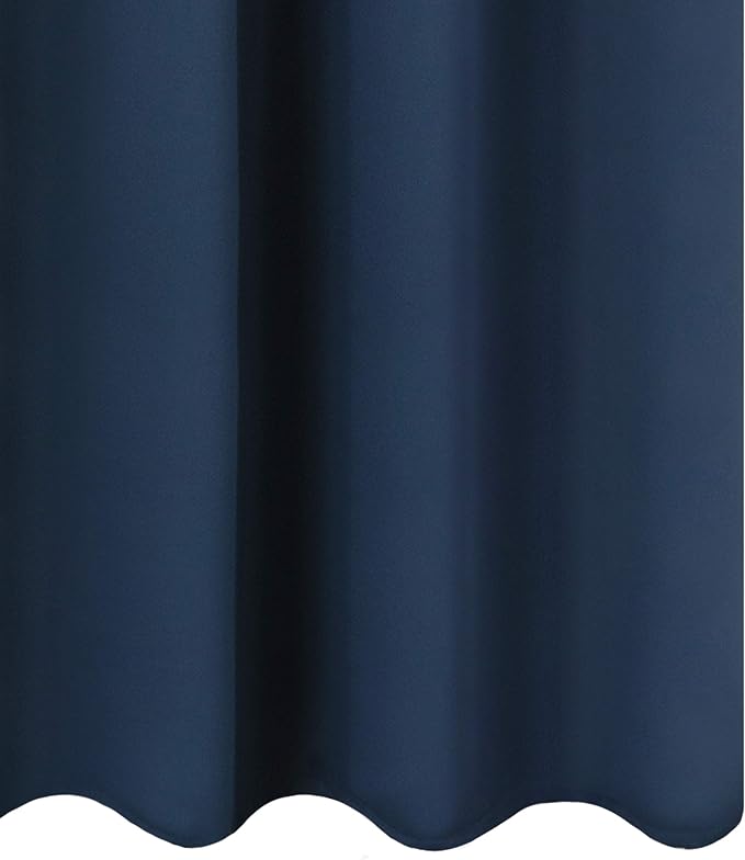Blackout Curtains 66 x 95 inch/Navy Blue Curtains Set of 2 Panels/Thermal - Image 9