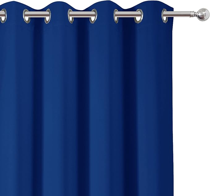 Blackout Curtains 52 x 63 inch/Royal Blue Curtains Set of 2 Panels/Thermal - Image 7