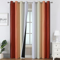 Burnt Orange and Greyish White Ombre Blackout Curtains 52Wx108L Inch Long | by ESTELARTEXTILER