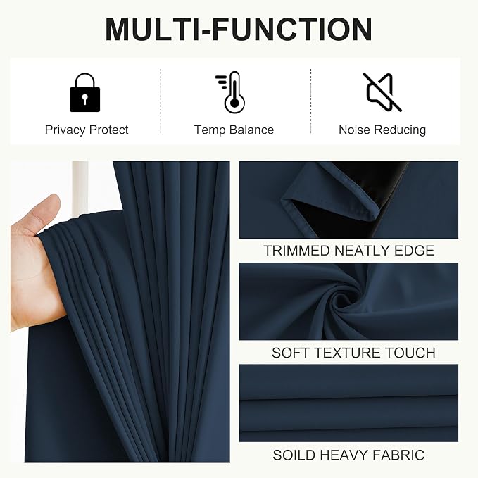 NICETOWN 100% Blackout Curtains 84 Inch Length 2 Panels Set, Thermal Insulated - Image 5