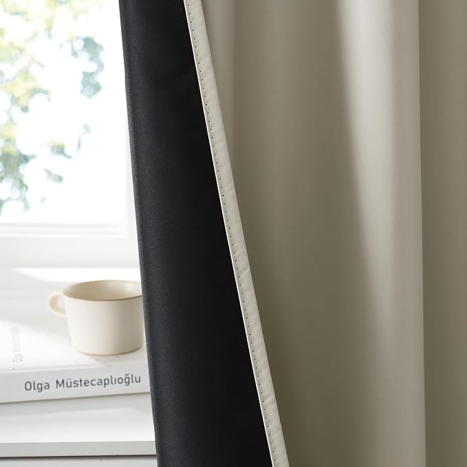 RYB HOME 100% Blackout Basement Curtains 24 inches Long, Heat & UV Blocking | - Image 4