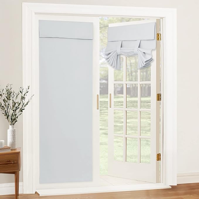 RYB HOME Blackout French Door Curtain, No Drill, W26 x L72, 1 Panel | Self by RYBHOME