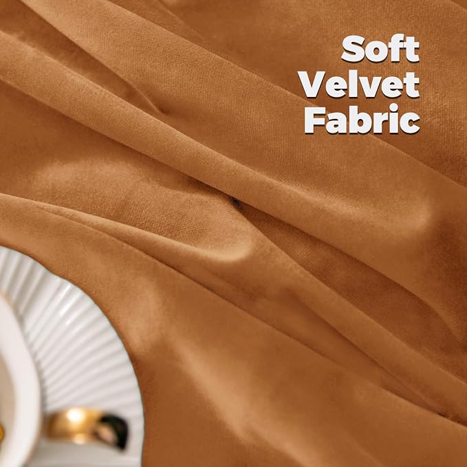 BGment Orange Blackout Velvet Curtains 96 inches 2 Panels - Image 5