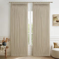 Natural Pinch Pleated Two Layer Linen Blackout Curtains 90 Inches Long by PleatedDrapes