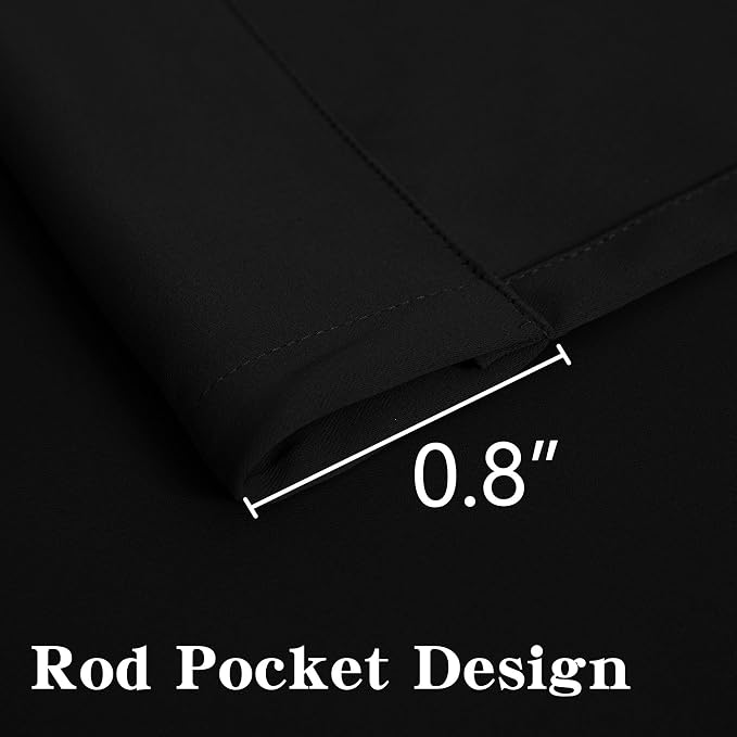 IGEMAEVE Blackout Curtains for Bedroom Grommet Black 52" W x 72" L | Bedroom | - Image 7