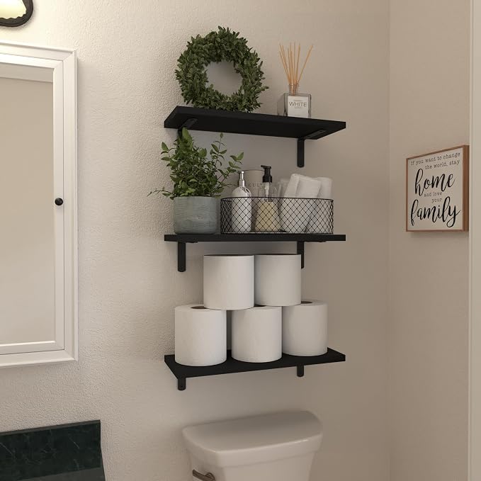 Wood Floating Shelves Set of 6, Shelves - Image 4