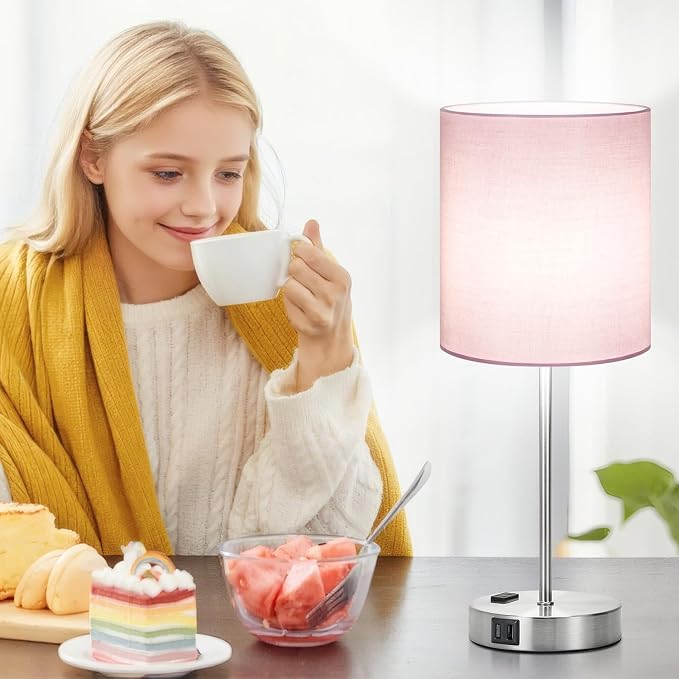 Lynnoland Set of 2 Touch Control Table Lamps, 3-Way Dimmable Bedside Nightstand - Image 6
