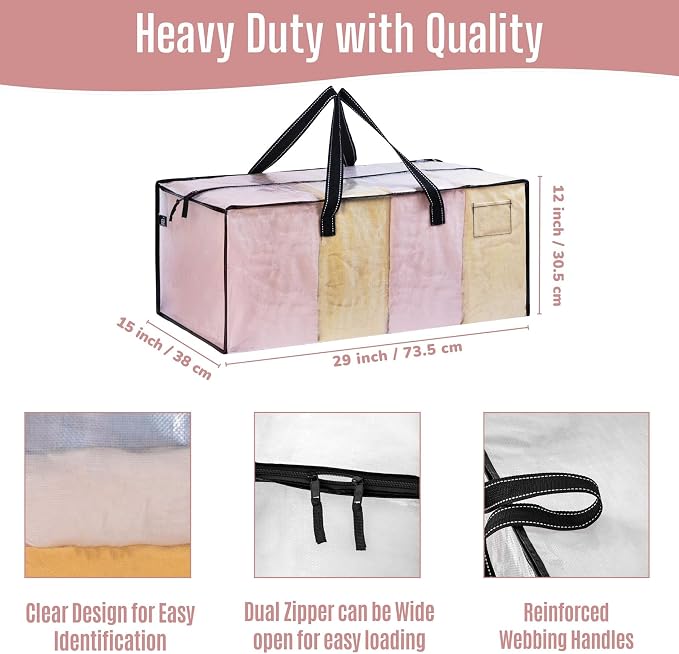 VENO Heavy Duty Moving Bags, Storage Bags, Easy Visibility, 8 Pack | Packing - Image 3