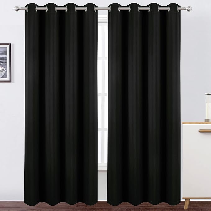 100% Blackout Black Curtains - Image 2