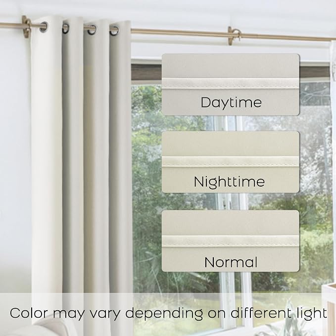 KOUFALL 60x48 Inch Curtains Length, Room Darkening 60-70% Blackout Black Out - Image 5